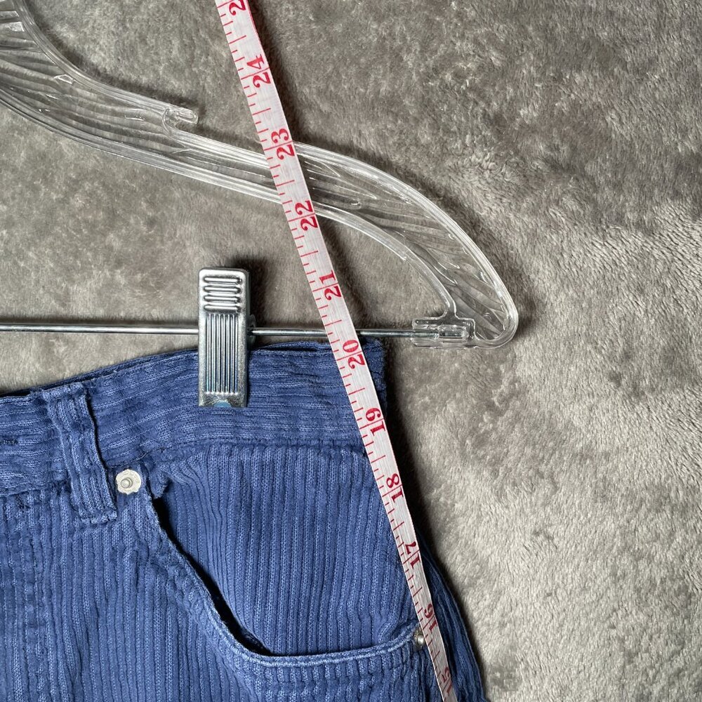 VTG Badge 90s Corduroy Shorts Women’s 16R Blue Relaxed Fit High Waist Baggy Surf - Picture 5 of 9